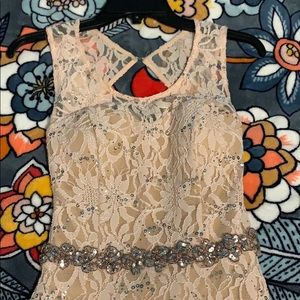 Pink-beige City Triangles bodycon dress